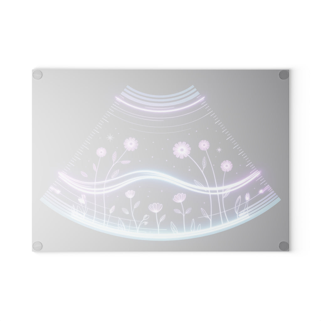Ultrasound Tech Gift Glass Cutting Board Sonographer OBGYN Medical Art Board