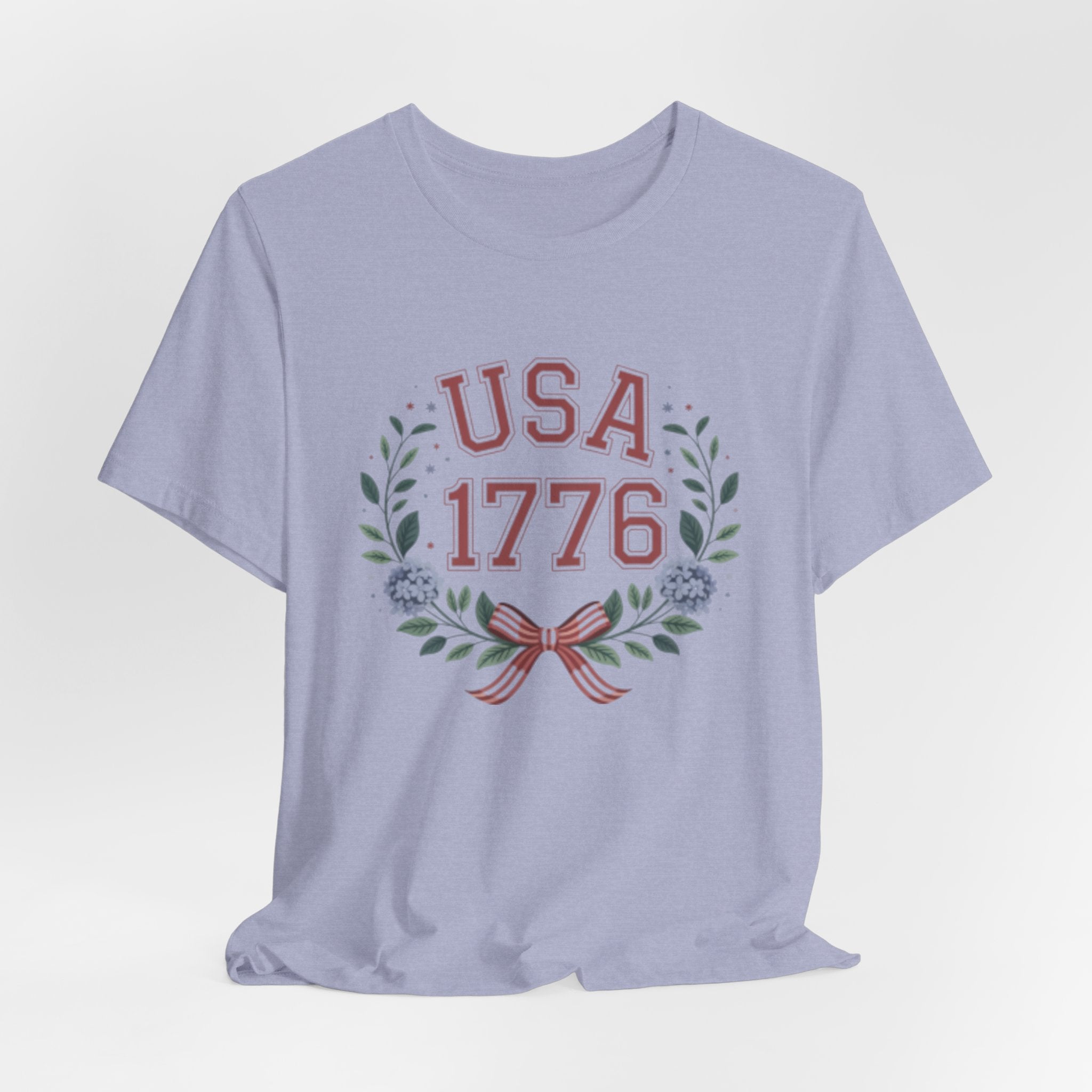 USA 1776 Laurel Wreath Fourth of July Tee | Patriotic Independence Day Shirt