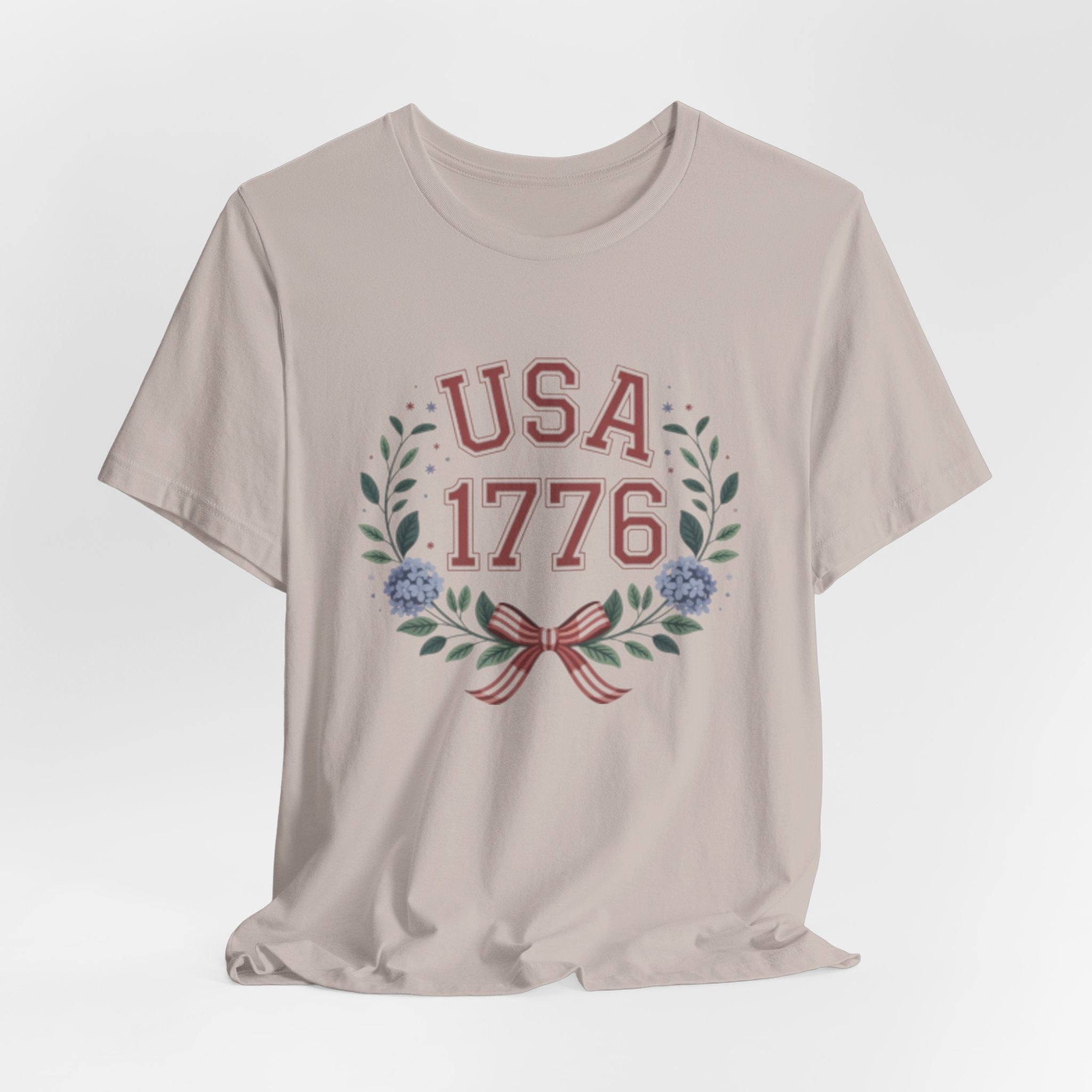 USA 1776 Laurel Wreath Fourth of July Tee | Patriotic Independence Day Shirt