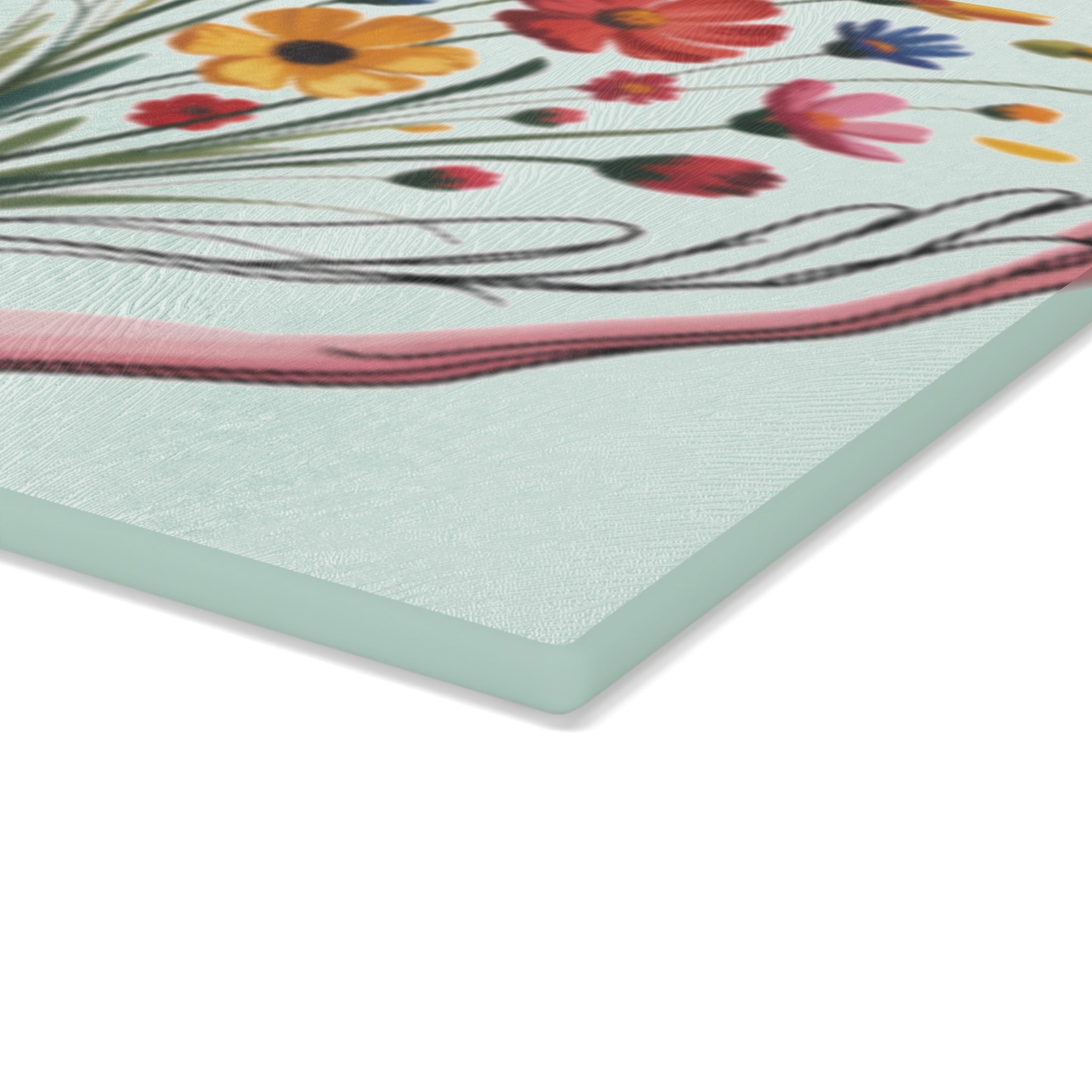 Occupational Therapist Gift Glass Cutting Board Line Art OT Flower Counter Saver