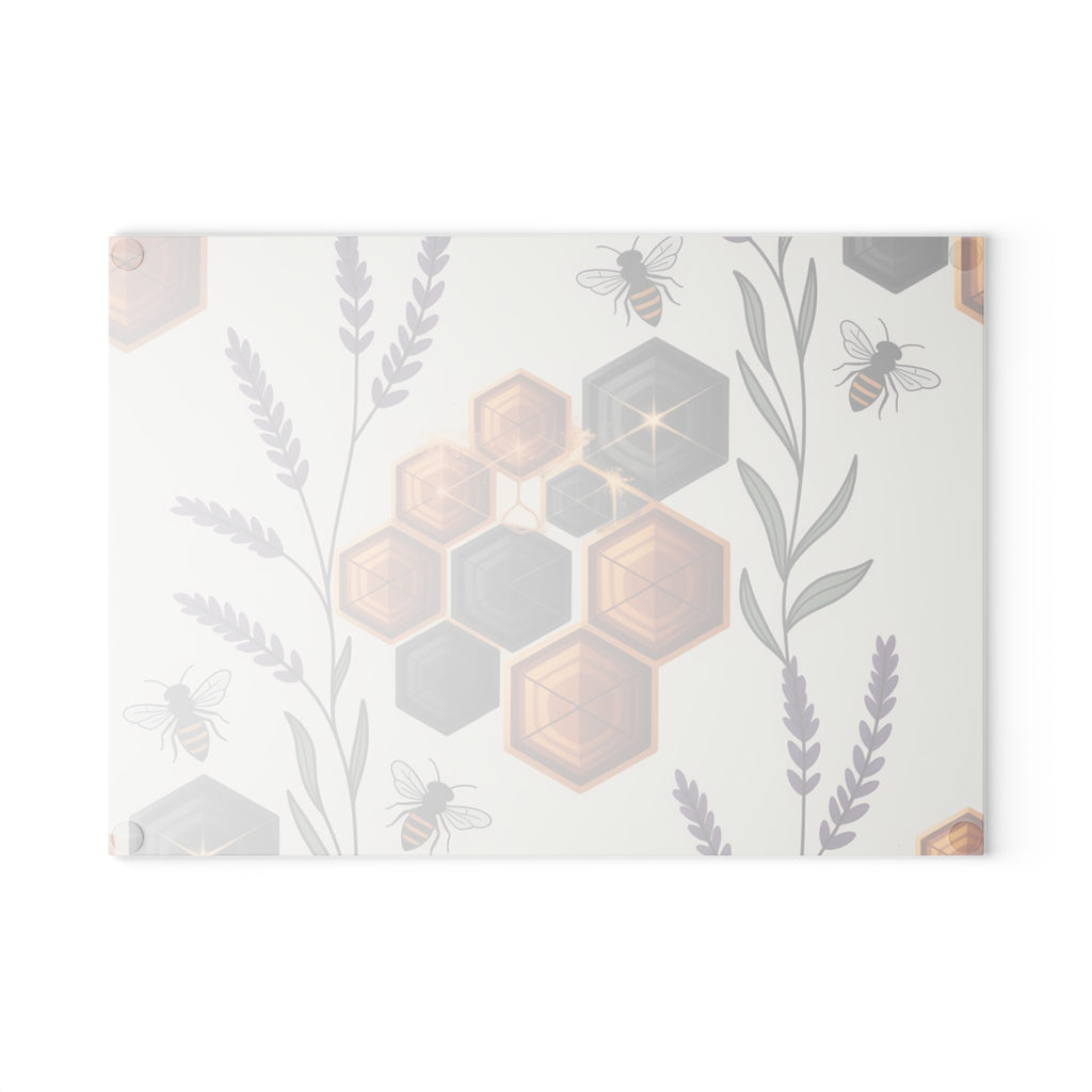Beekeeper Gift Glass Cutting Board Apiary Decor Honey Bee Hive Counter Saver
