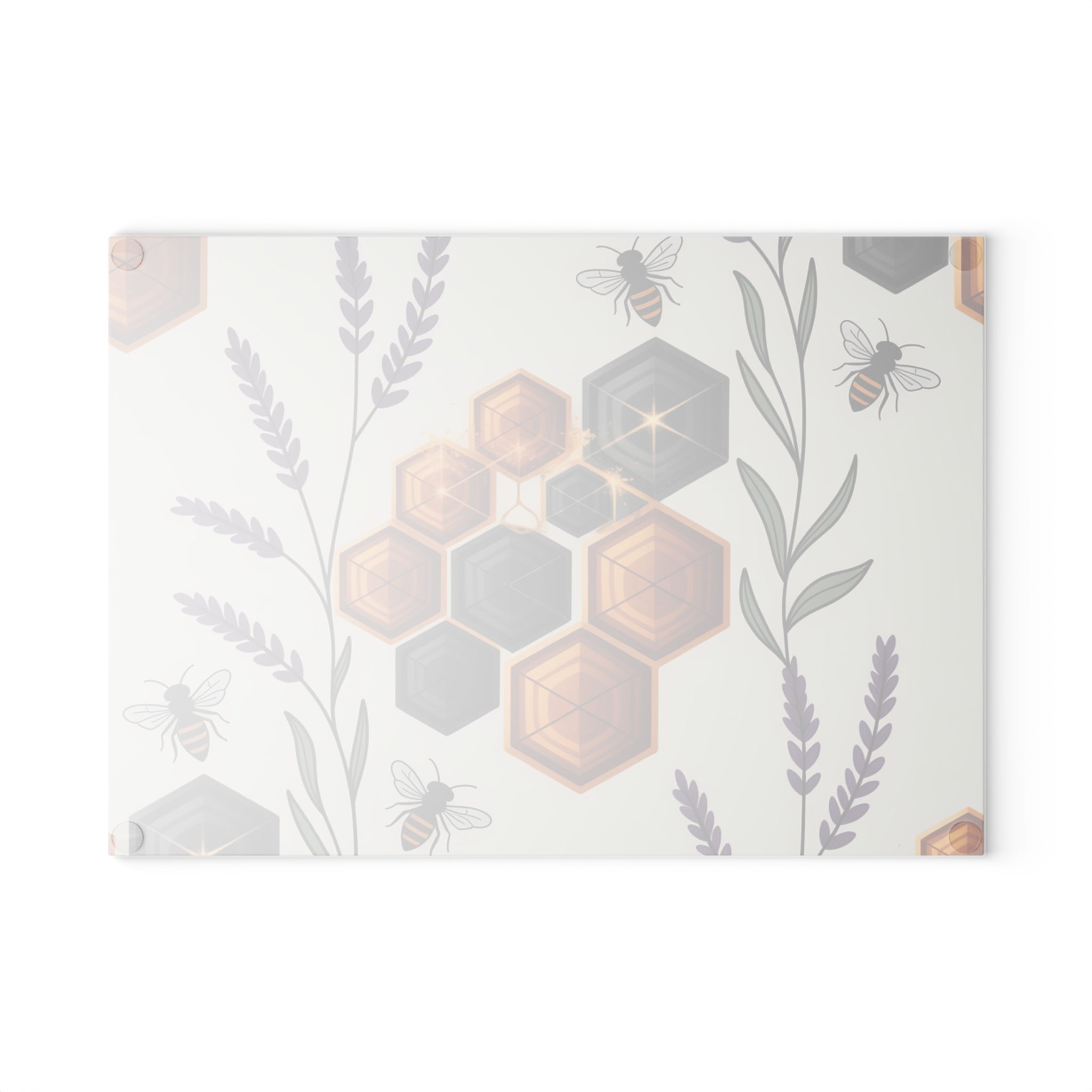 Beekeeper Gift Glass Cutting Board Apiary Decor Honey Bee Hive Counter Saver