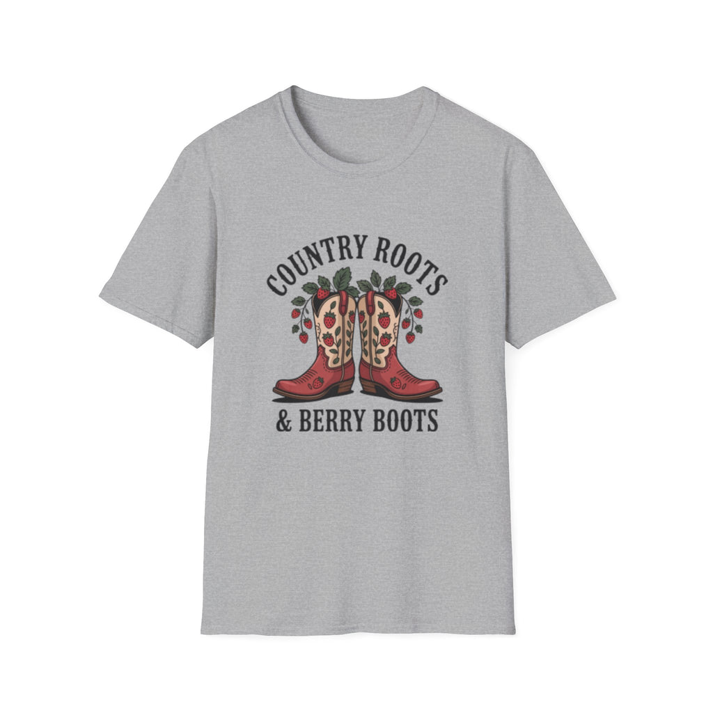Country Roots Cowboy Boots T-Shirt | Berry Boots Graphic