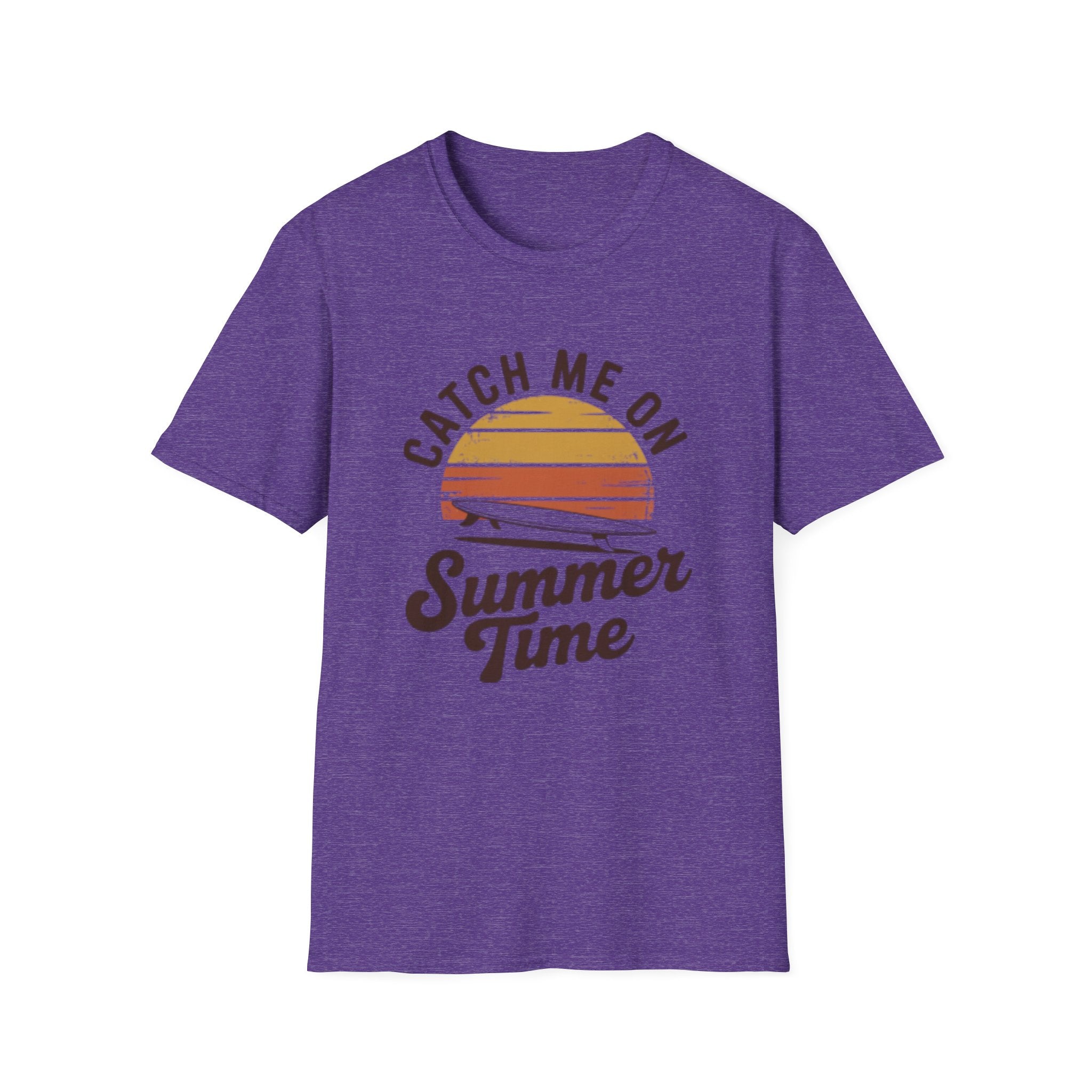 Catch Me On Summer Time T-Shirt | Retro Sunset Surf Plane Tee