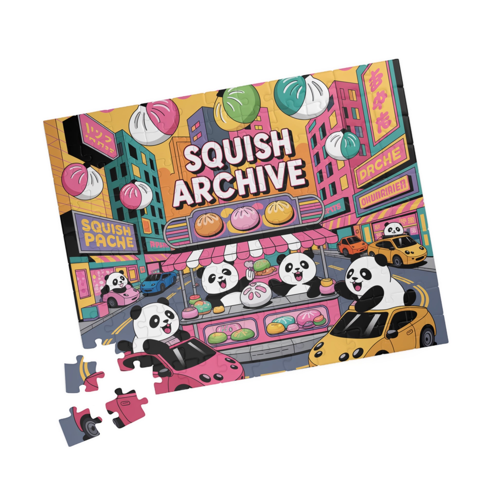 Squish Archive Panda City Jigsaw Puzzle — Cute Cartoon 110/252/520/1014-Piece