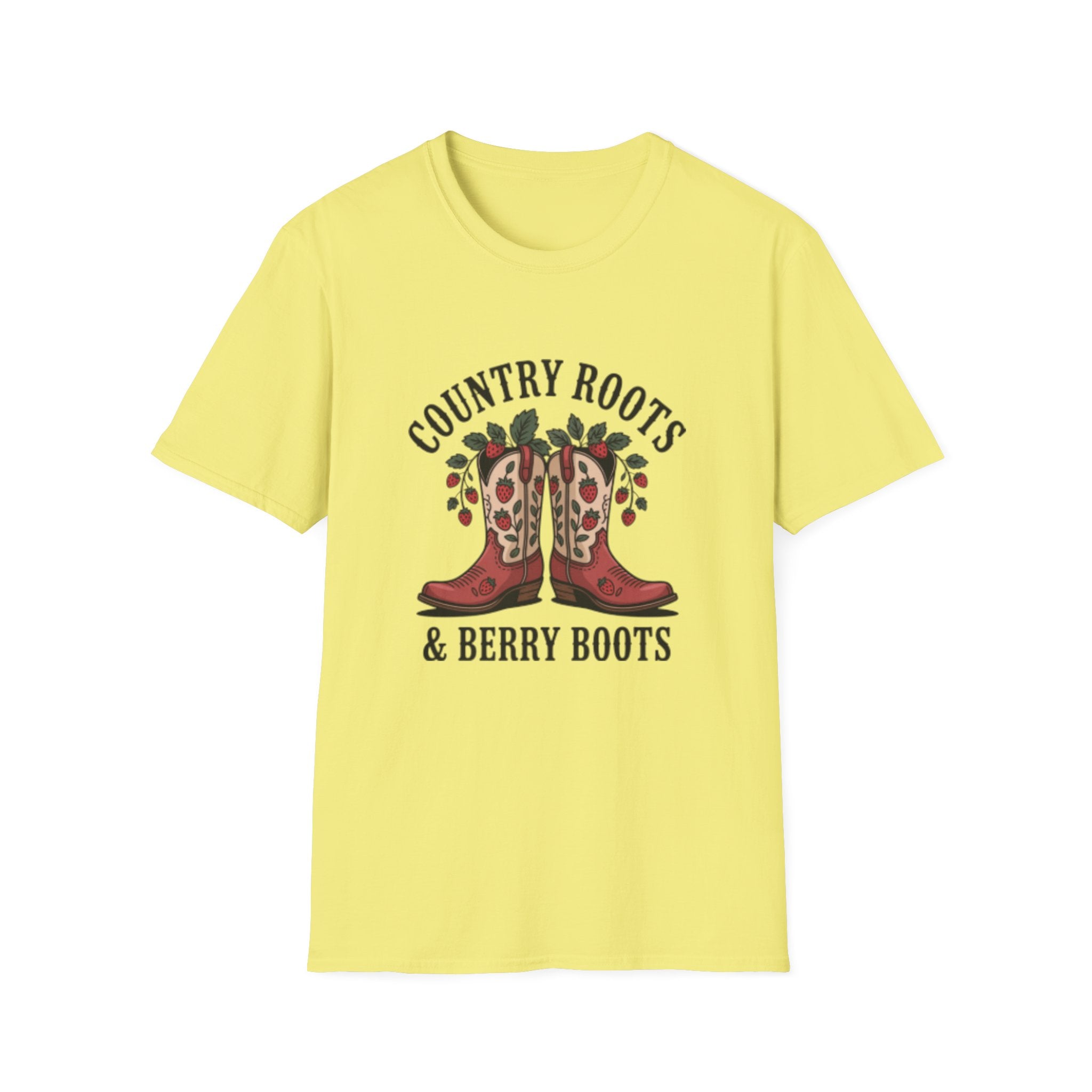Country Roots Cowboy Boots T-Shirt | Berry Boots Graphic
