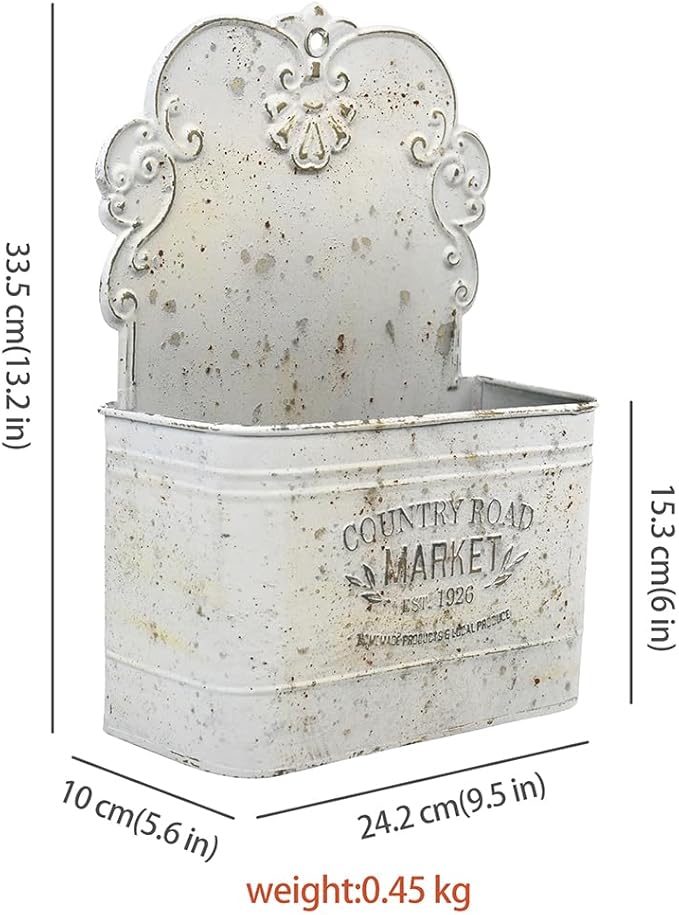 Rustic Shabby Chic Metal Wall Planter