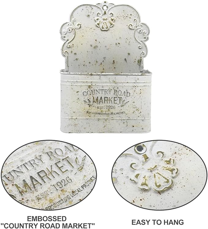 Rustic Shabby Chic Metal Wall Planter