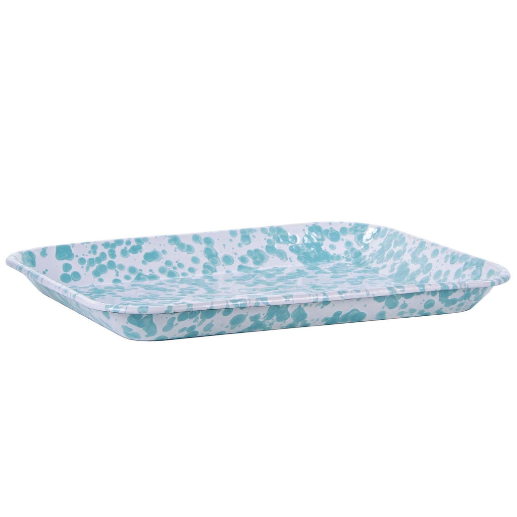 Golden Rabbit Enamelware Quarter Sheet Trays – Cobalt Swirl (Set of 2)