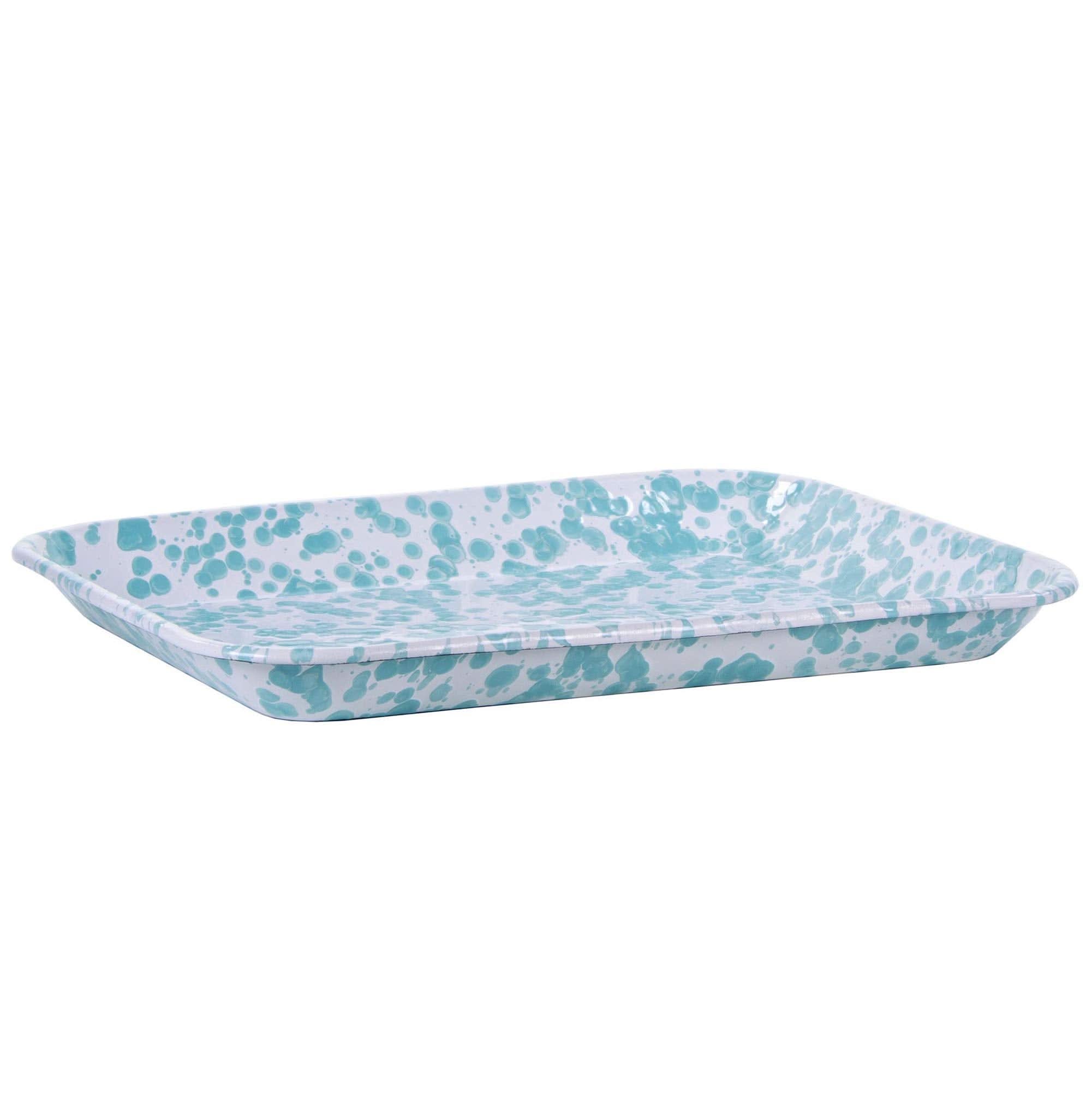Golden Rabbit Enamelware Quarter Sheet Trays – Cobalt Swirl (Set of 2)