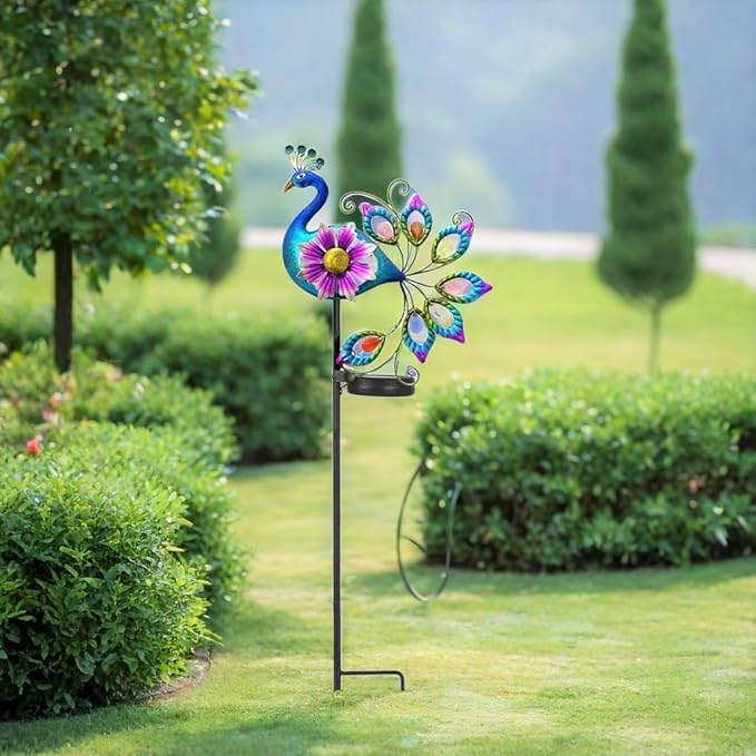 Solar Peacock Garden Stake Light