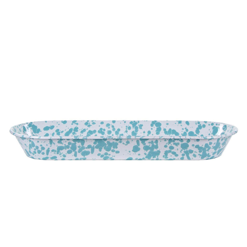 Golden Rabbit Enamelware 16" Oval Basket – Cobalt Swirl