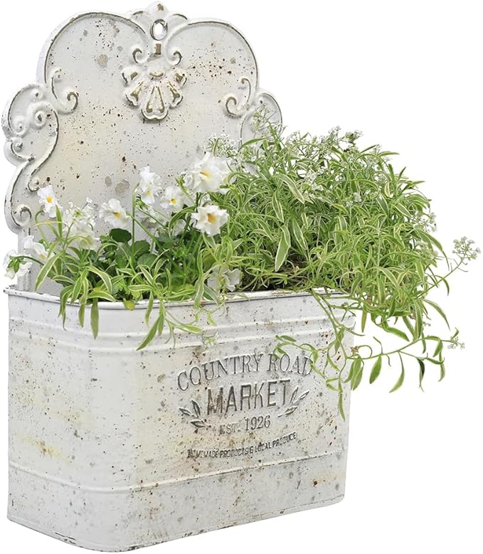 Rustic Shabby Chic Metal Wall Planter