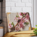 Pink Cherry Blossom Branch Glass Cutting Board | Floral Kitchen Decor