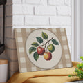 Vintage Apple Branch Glass Cutting Board | Country Kitchen Plaid