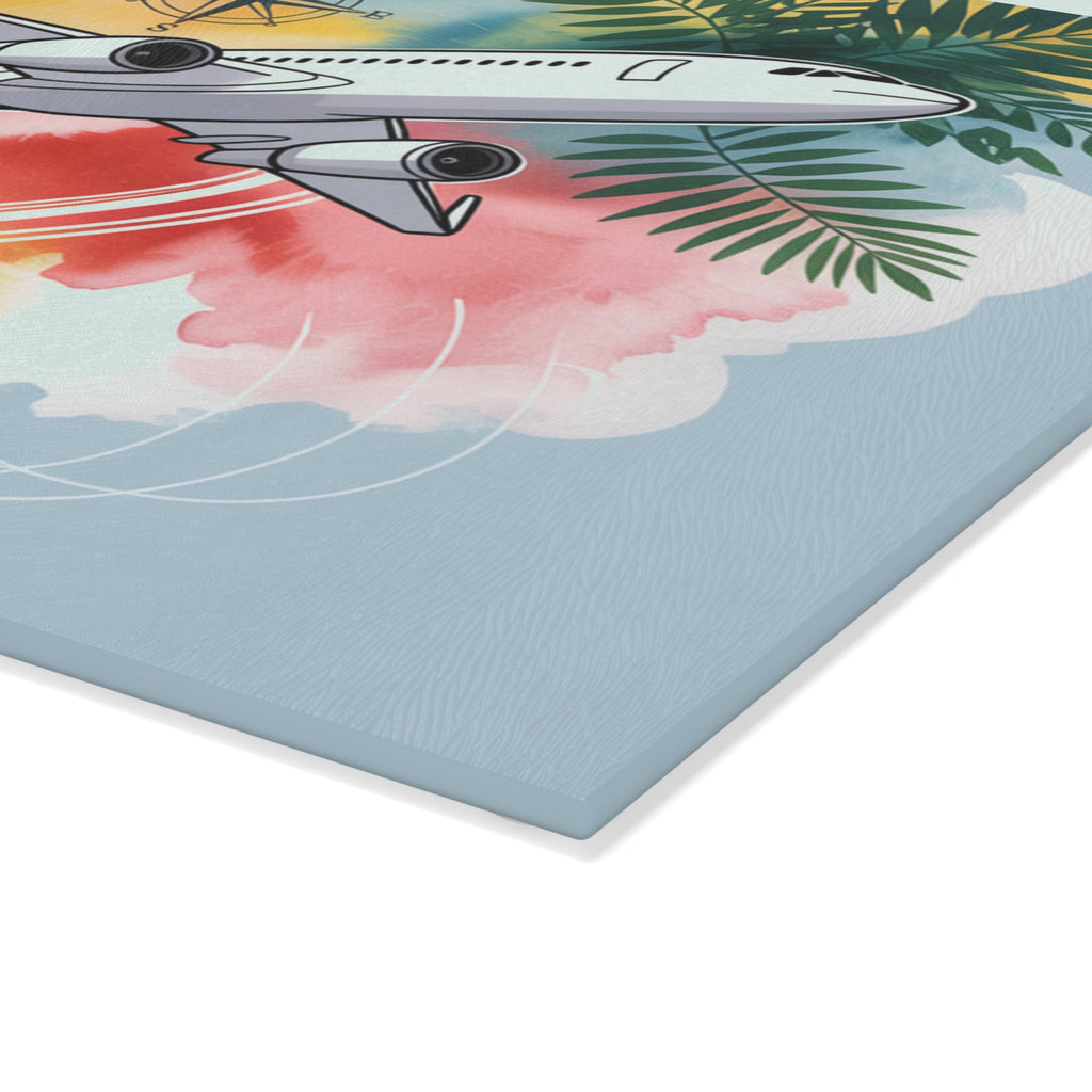 Flight Attendant Gift Glass Cutting Board Travel Crew Airline Decor Hot Pad