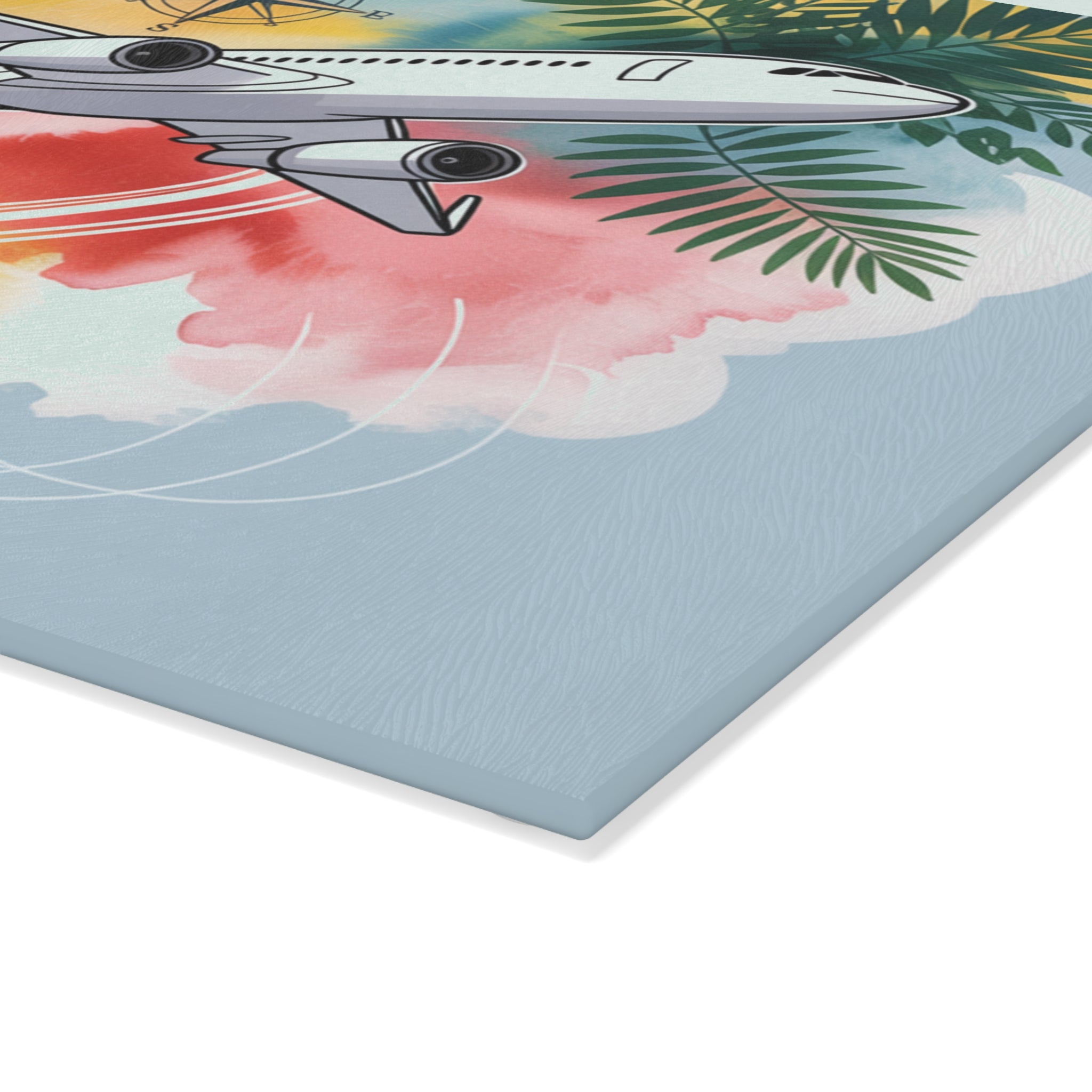 Flight Attendant Gift Glass Cutting Board Travel Crew Airline Decor Hot Pad