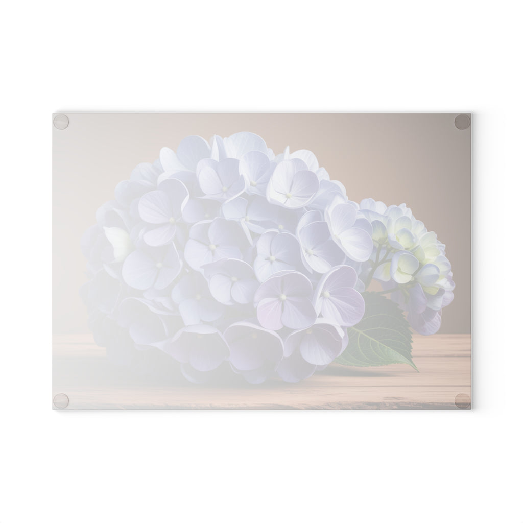 Purple Hydrangea Glass Cutting Board | Floral Kitchen Decor