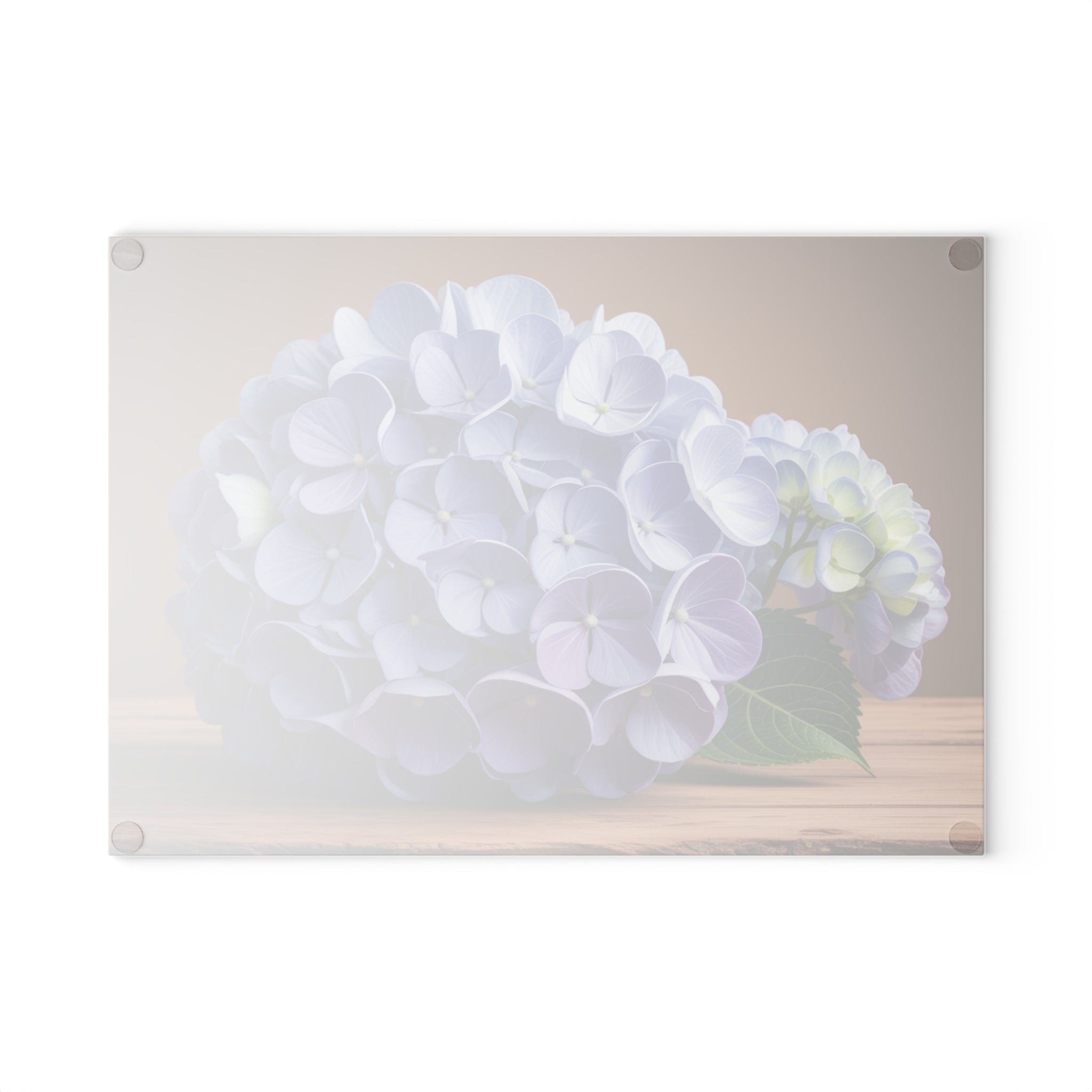 Purple Hydrangea Glass Cutting Board | Floral Kitchen Decor