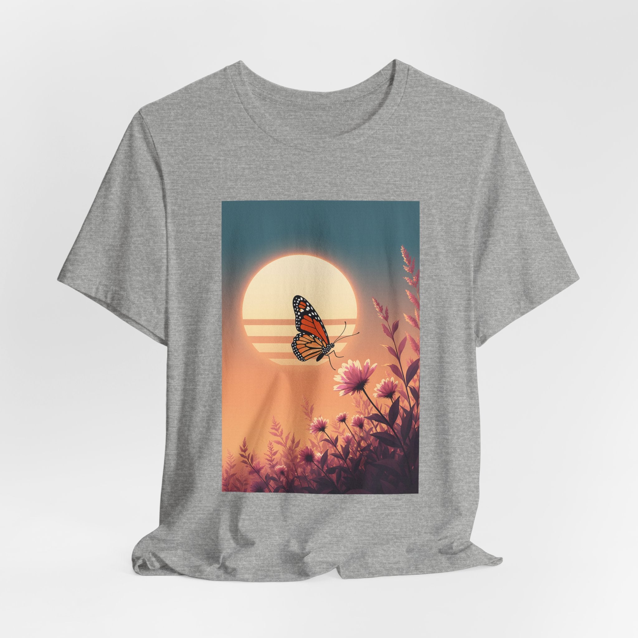 Monarch Butterfly Moon Sunset Graphic Tee