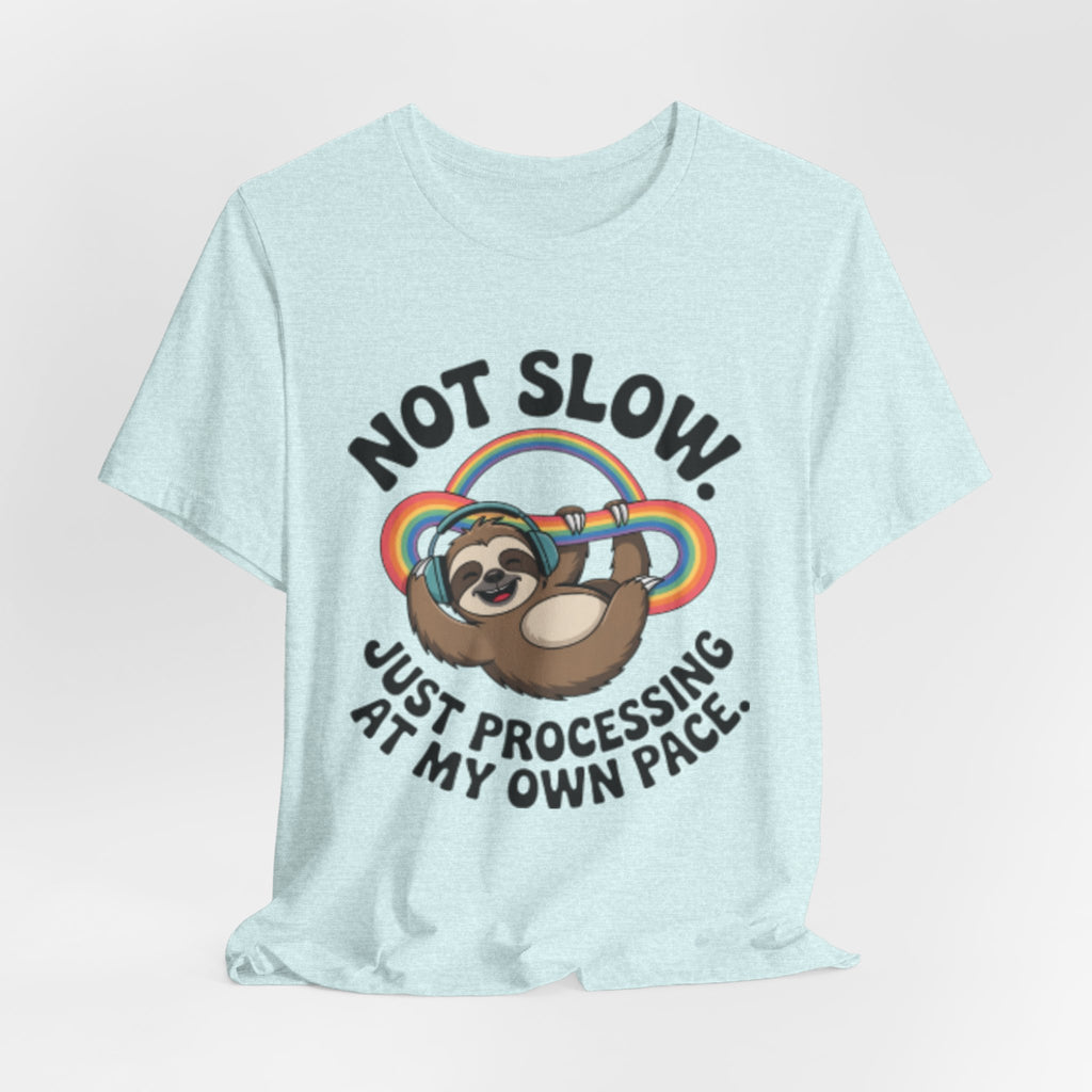 Just Processing At My Own Pace Sloth Rainbow Tee