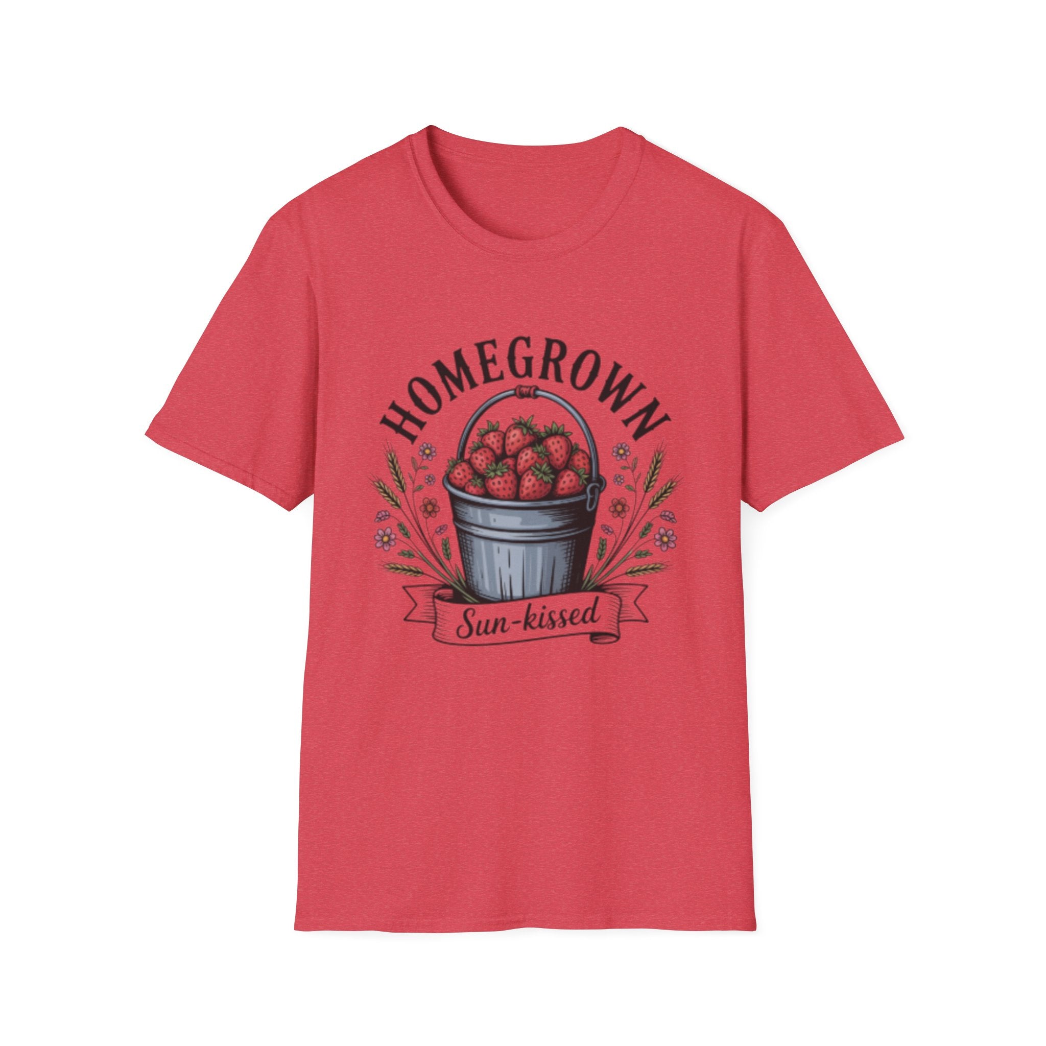 Homegrown Strawberries T-Shirt | Bucket of Strawberries, Sun-Kissed