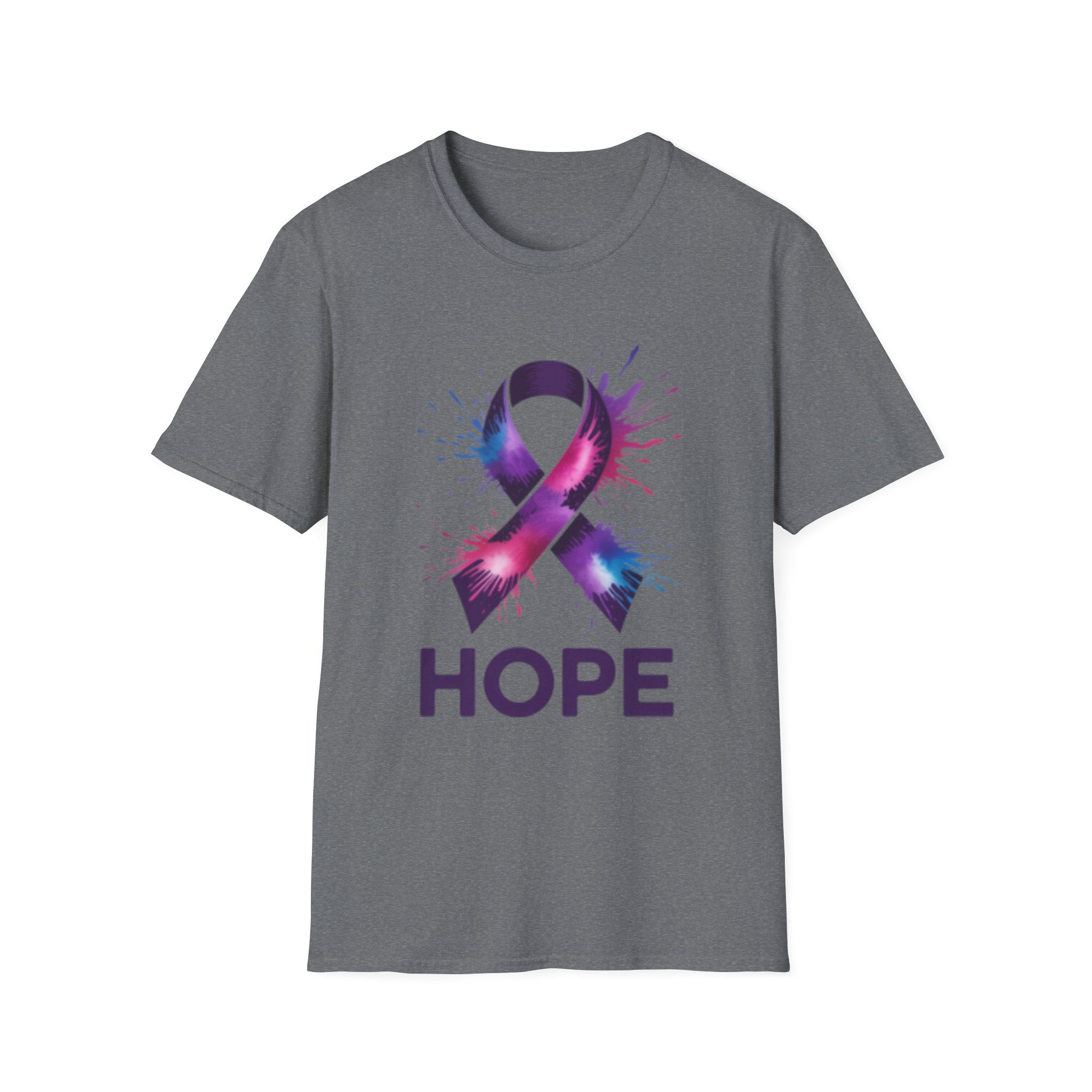 Awareness Ribbon 'Hope' T-Shirt — Purple & Pink Cancer Support Tee
