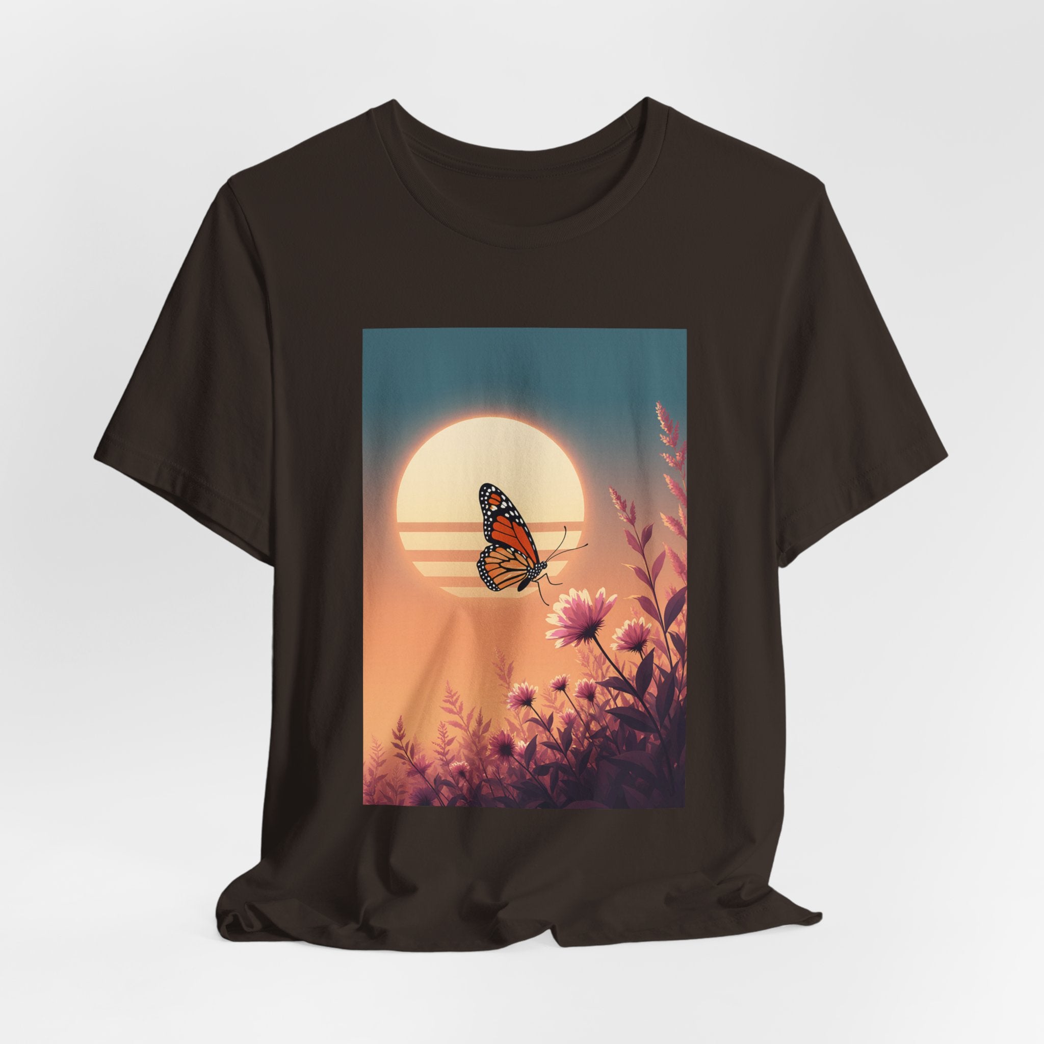 Monarch Butterfly Moon Sunset Graphic Tee