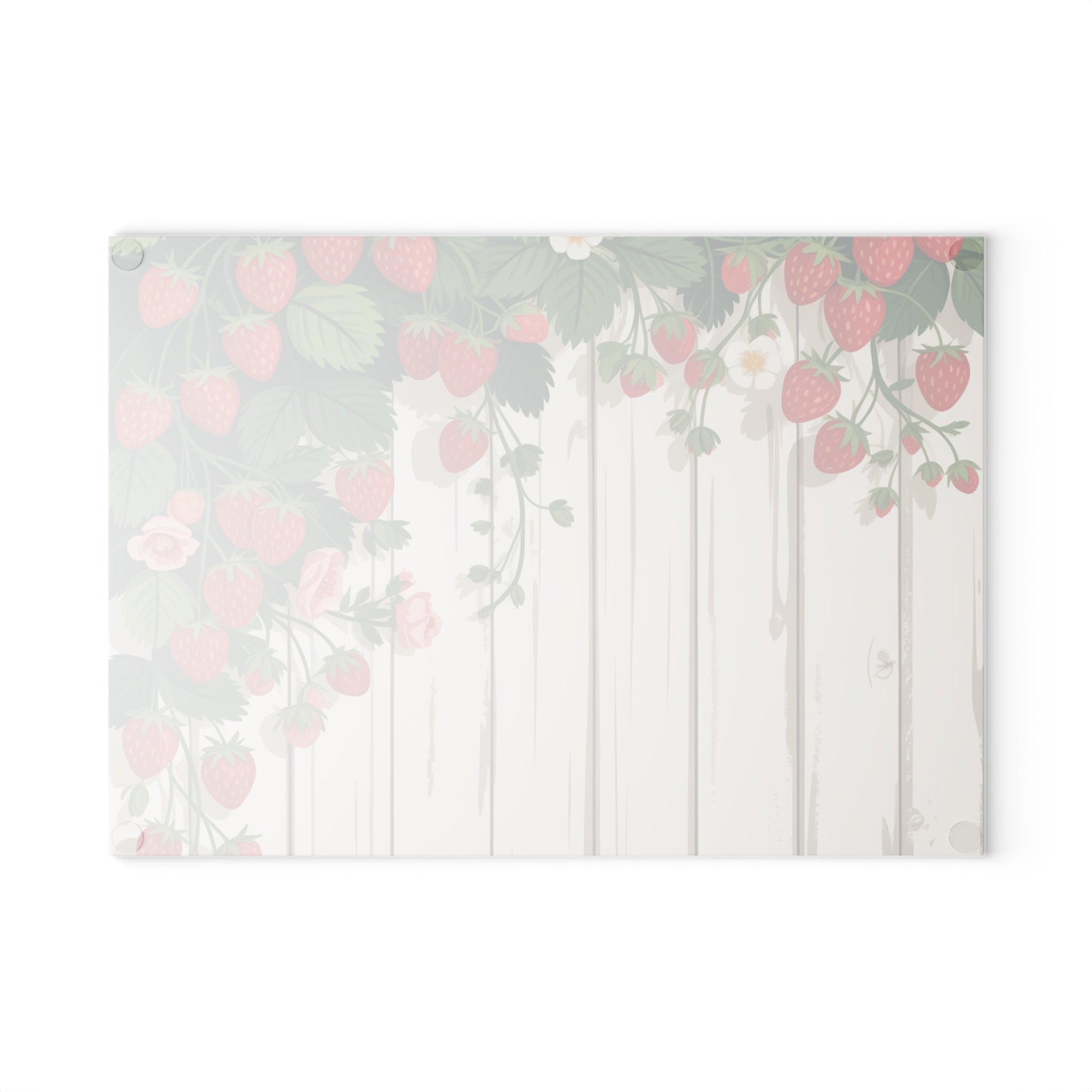 Strawberry Vine Glass Cutting Board | Rustic Farmhouse Kitchen