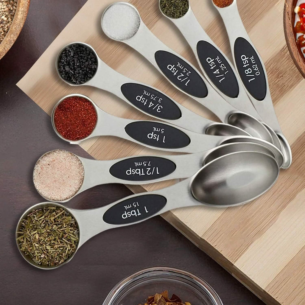 Magnetic Measuring Spoons Set with Leveler – 7 Piece