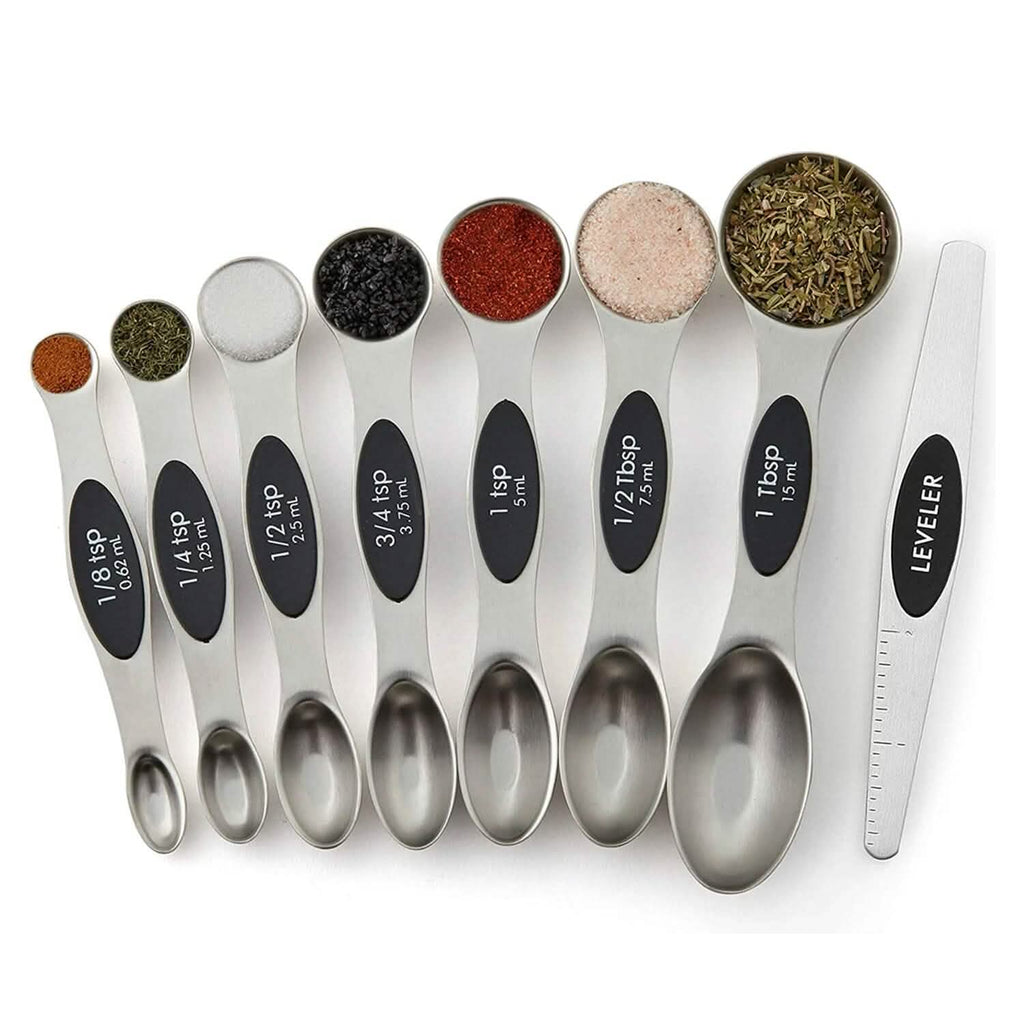 Magnetic Measuring Spoons Set with Leveler – 7 Piece