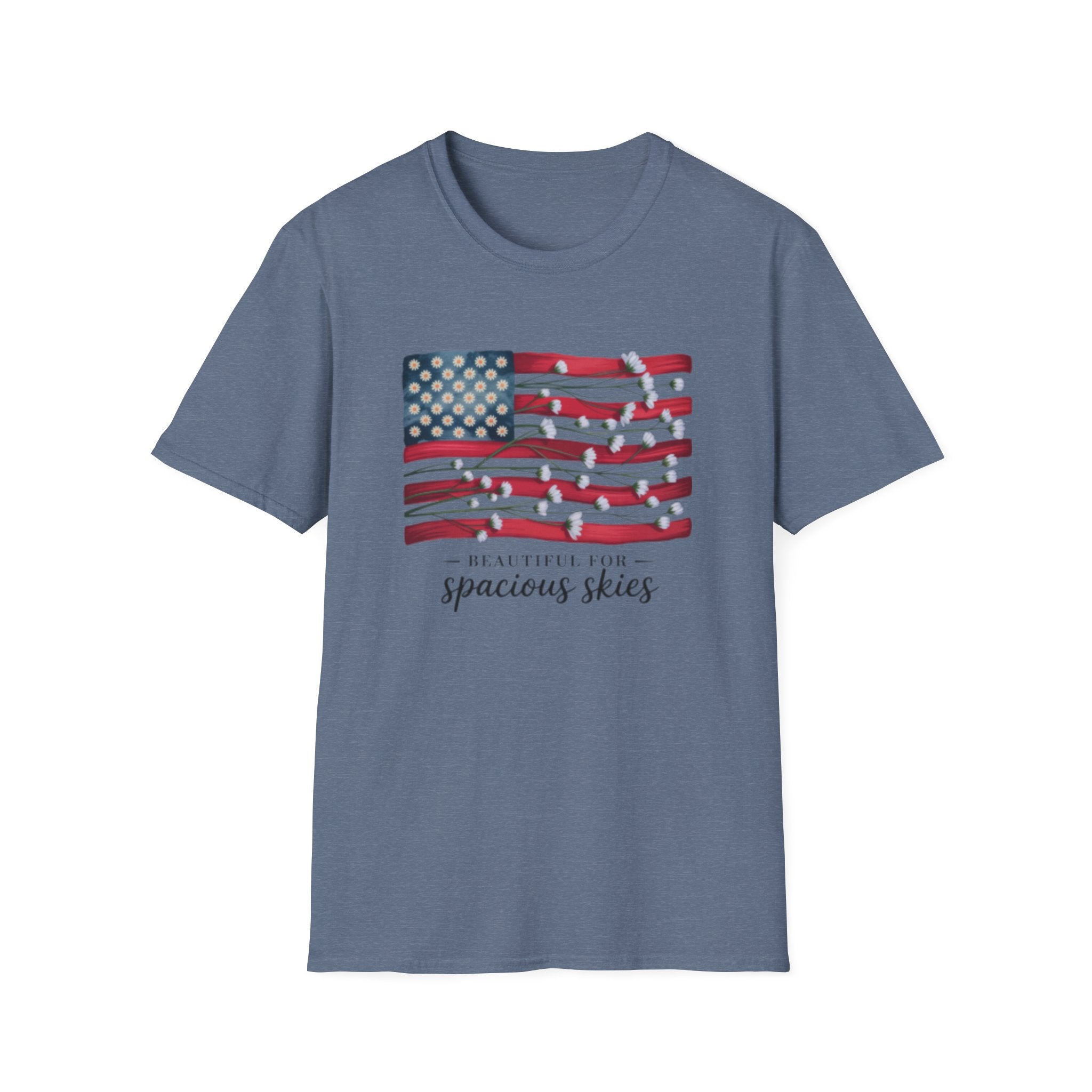 American Floral Flag  T-Shirt | patriotic, Beautiful Skies