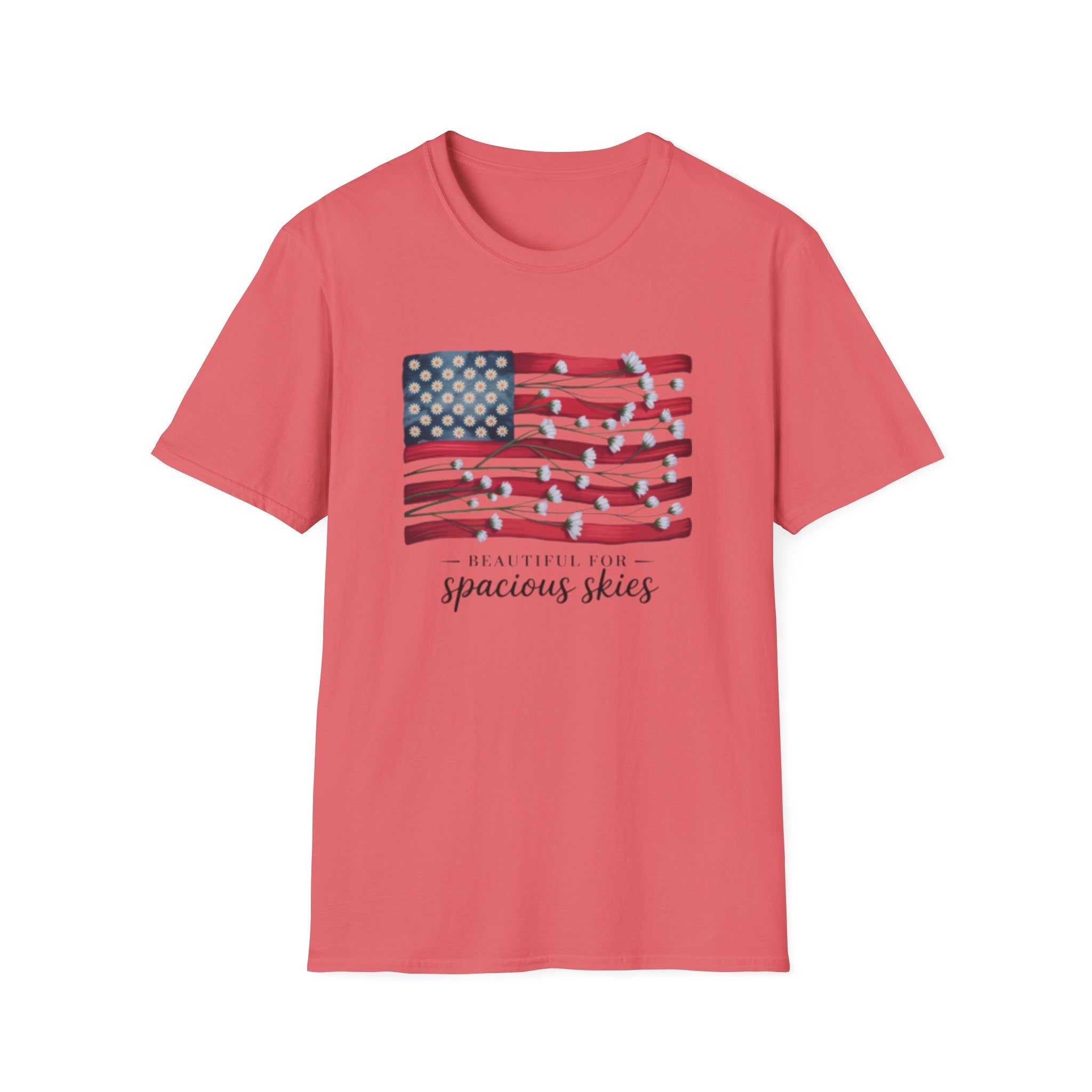 American Floral Flag  T-Shirt | patriotic, Beautiful Skies
