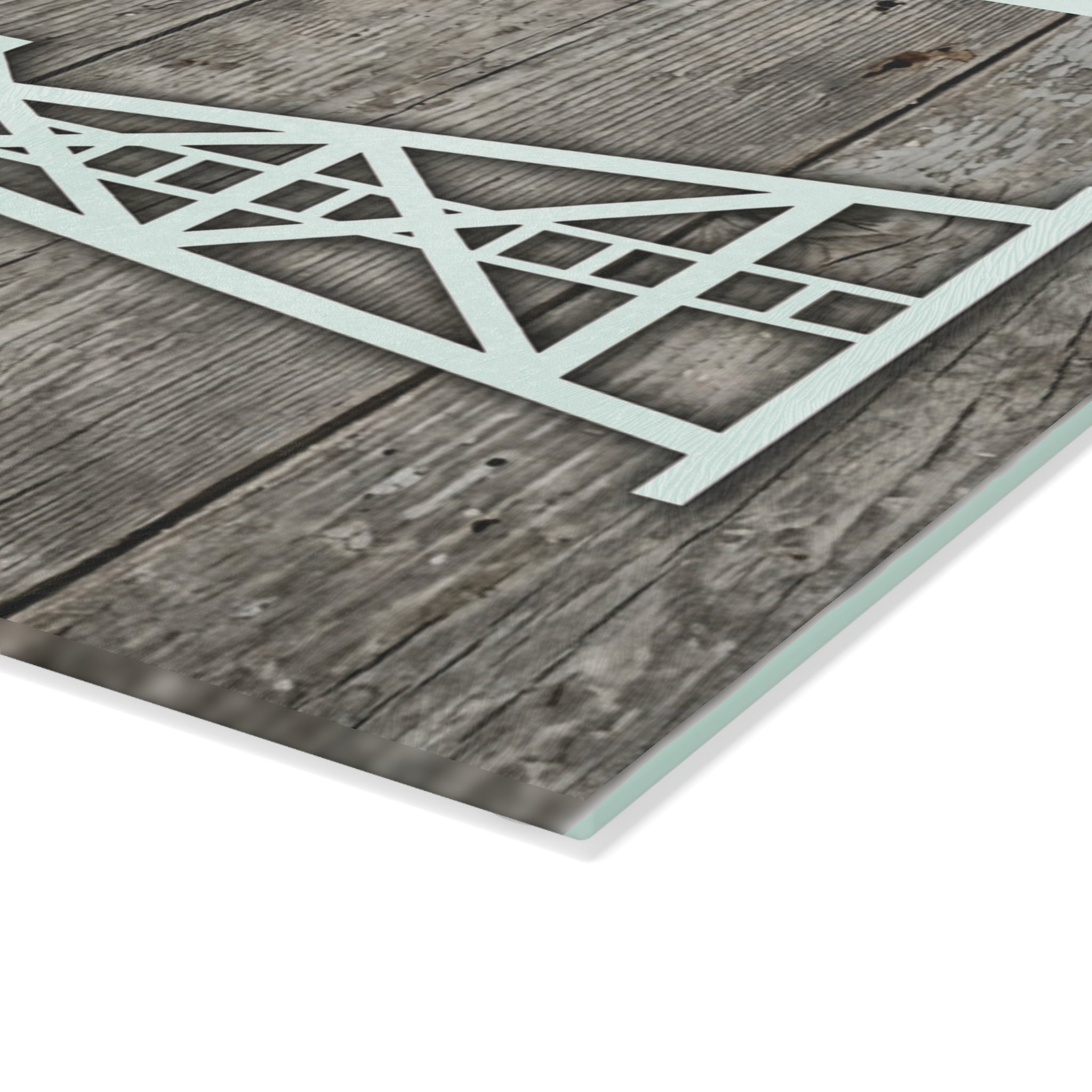 Windmill Rustic Farm Barn Wood Glass Cutting Board | Floral Kitchen Decor