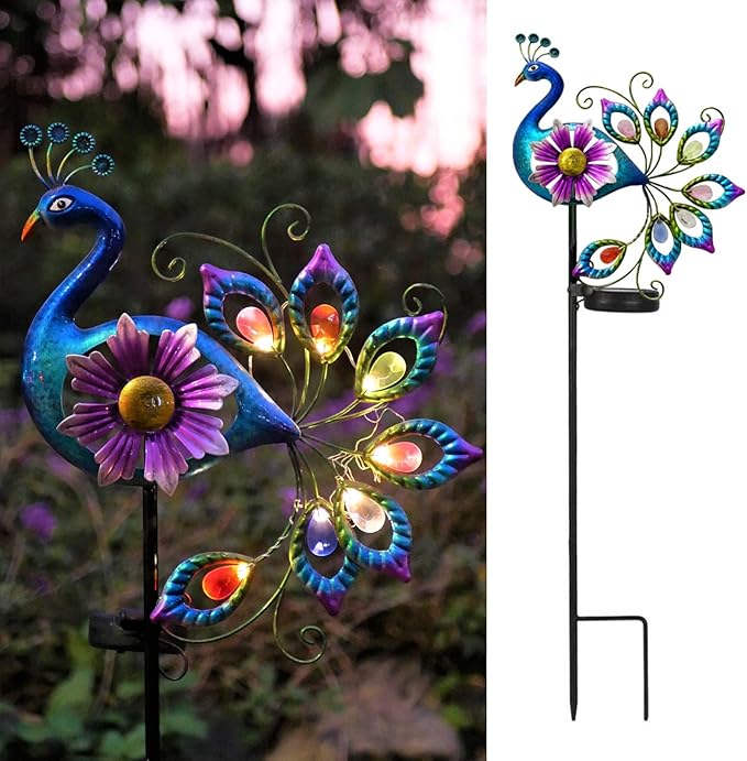 Solar Peacock Garden Stake Light