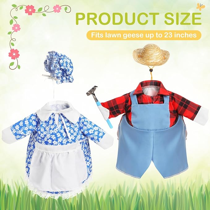 Spring Farmer Porch Goose Outfit – Set of 2