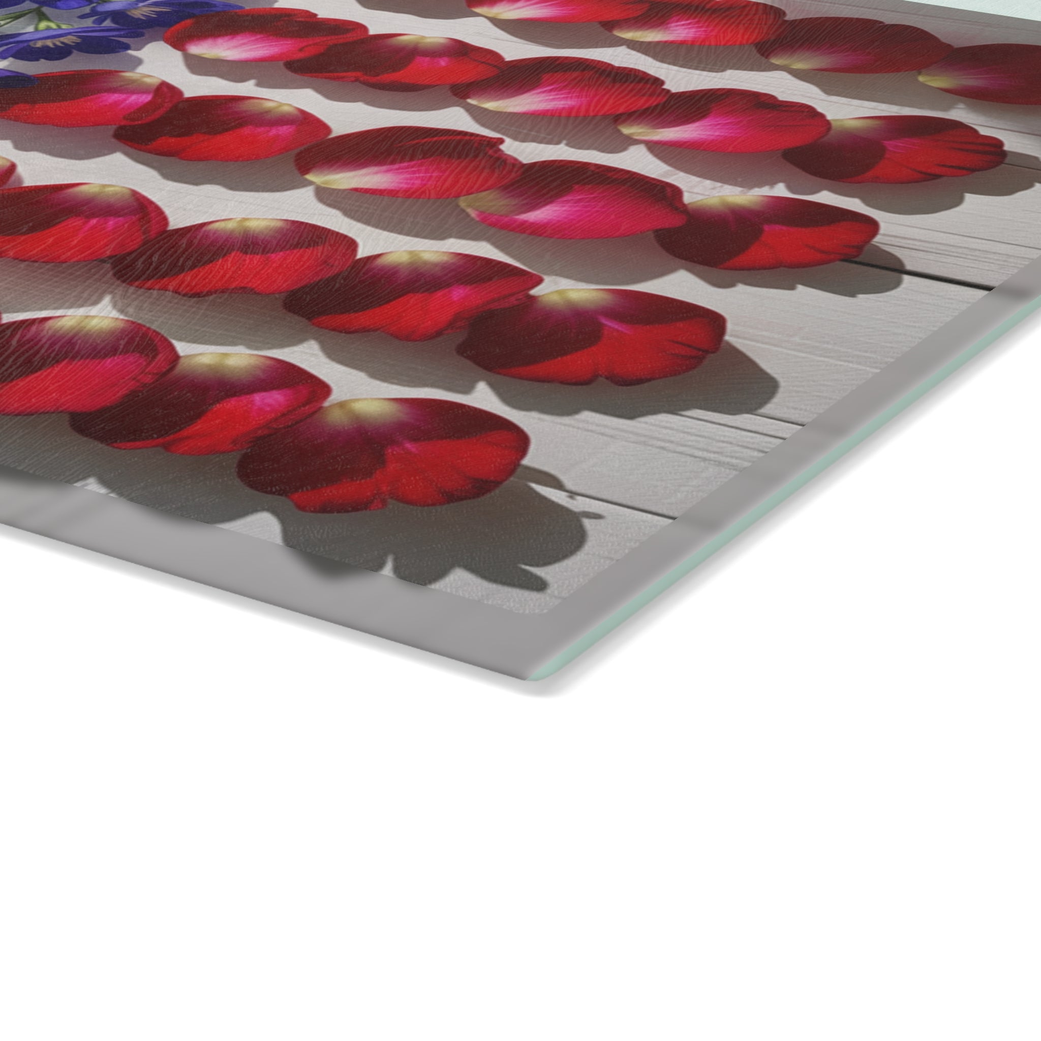 Floral American Flag Glass Cutting Board | Patriotic Kitchen Decor