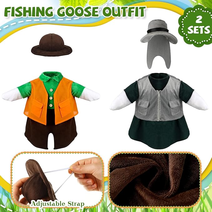 Porch Goose Fishing Costume Outfit – Set of 2