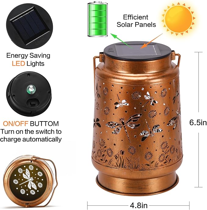 Solar Dragonfly Hanging Lantern | Outdoor Garden Decor