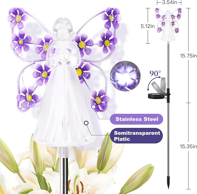 Solar Angel Cemetery Lights (Set of 2)