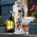 Solar Angel Statue with Lantern 8.7" | Outdoor Garden Decor