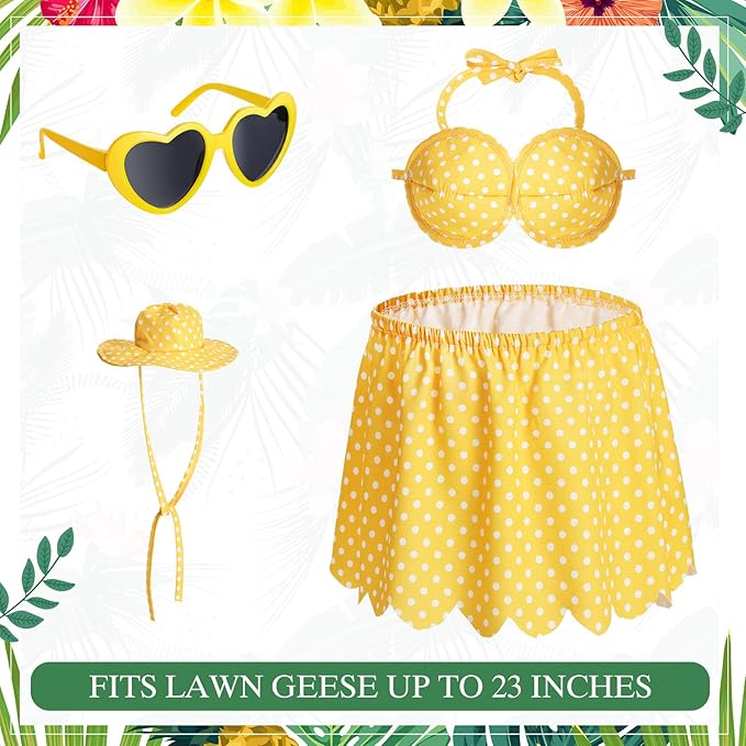 Hawaiian Luau Bikini Goose Outfit with Sunglasses – Yellow