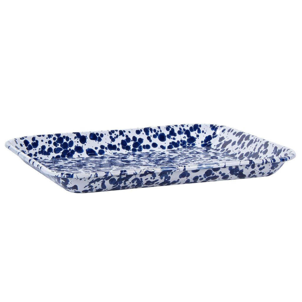 Golden Rabbit Enamelware Quarter Sheet Trays – Cobalt Swirl (Set of 2)