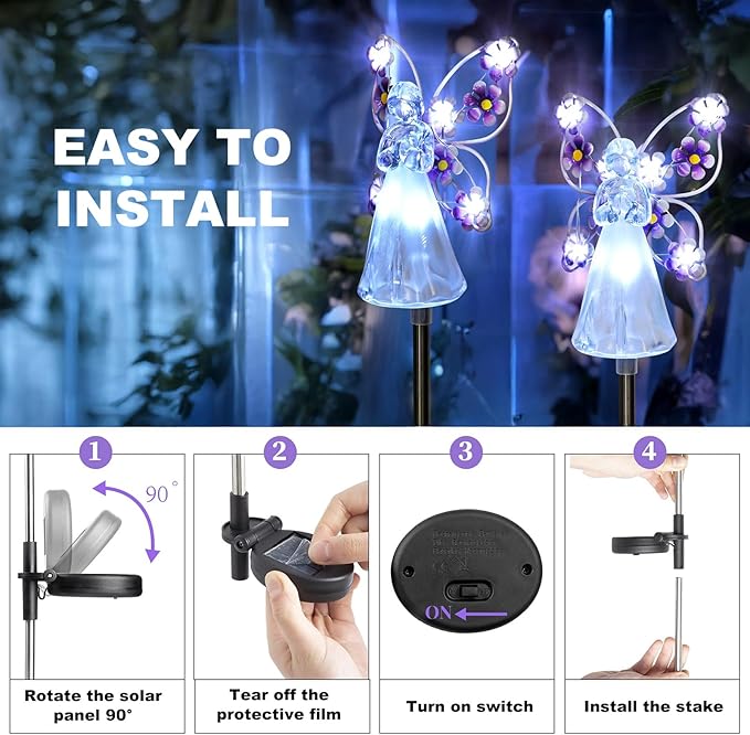 Solar Angel Cemetery Lights (Set of 2)