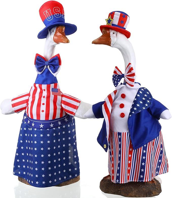 Patriotic American Flag Porch Goose Outfit