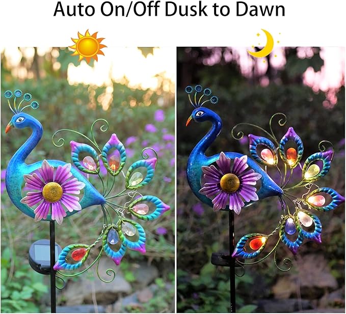 Solar Peacock Garden Stake Light