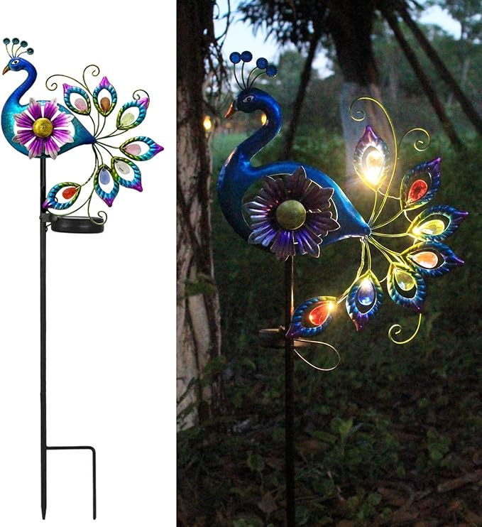 Solar Peacock Garden Stake Light