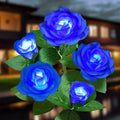 Solar Rose Flower Stake Lights Outdoor - Blue (1 Pack)