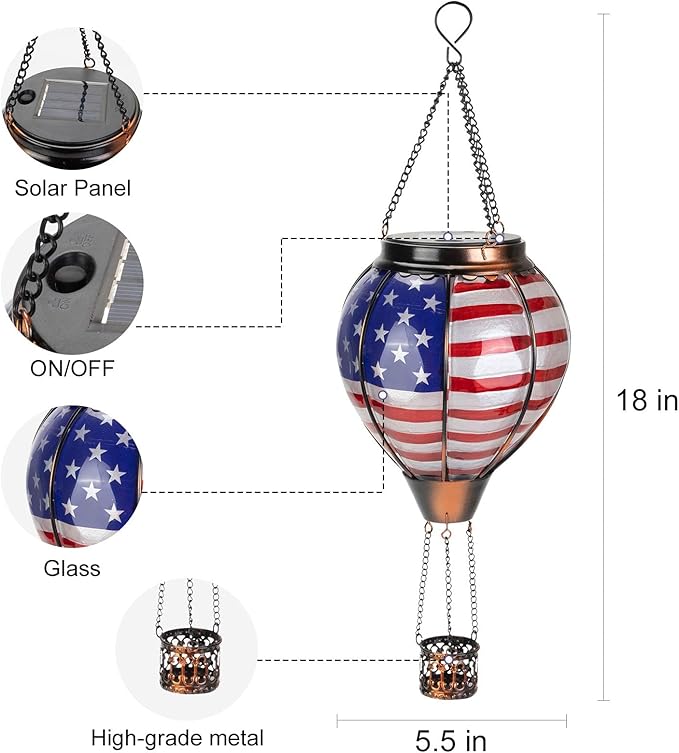 Hot Air Balloon Solar Hanging Lantern
