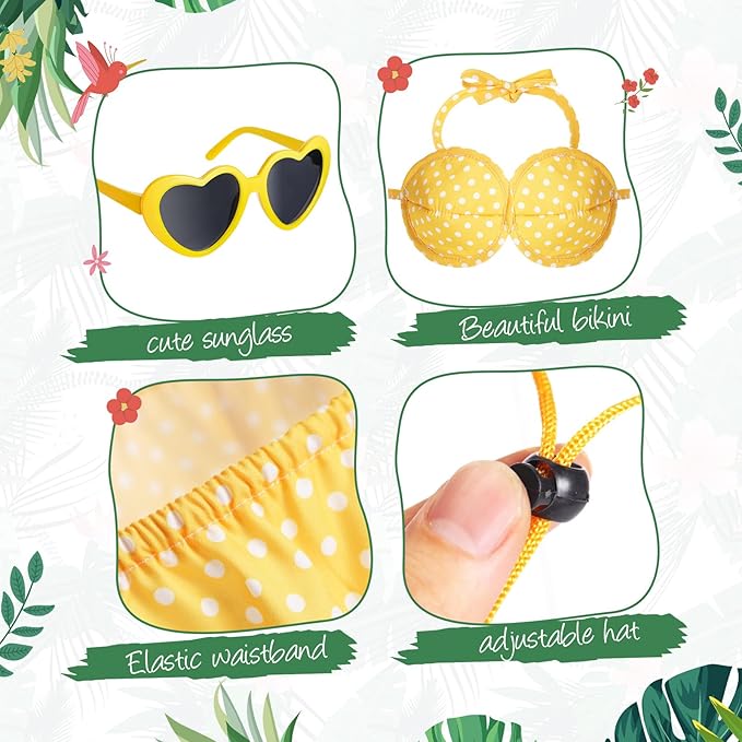 Hawaiian Luau Bikini Goose Outfit with Sunglasses – Yellow